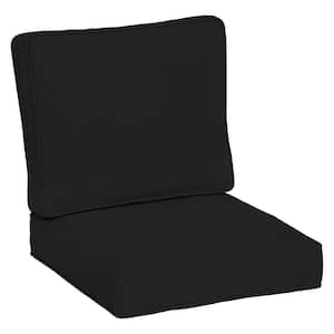 Oasis 24 in. x 24 in. Onyx Black 2-Piece Deep Seating Outdoor Lounge Chair Cushion