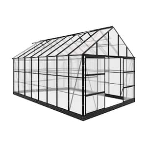 10 ft. x 16 ft. Black Frame Clear Garden Greenhouse, Solarium, and Conservatory