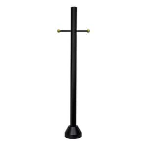 6 ft. Black Surface Mount Aluminum Lamp Post w/ Cross Arm & Cast Aluminum Base and Polymer Cover Hardware Included