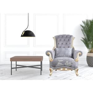 Amelia 44 in. Gray Fabric Arm Chair
