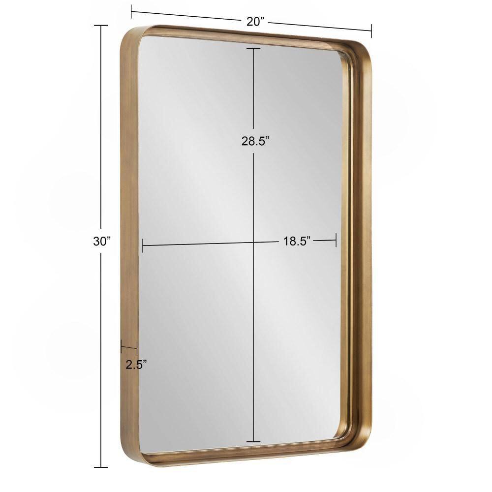 Armenta 30" x 20" Gold Rectangular Wall Mirror