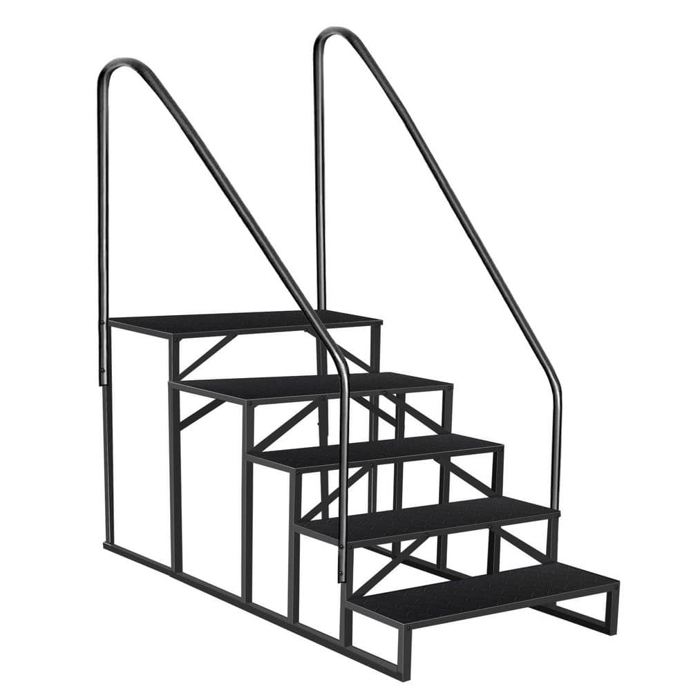 2.8 ft. Reach Heavy Duty Outdoor 5 Hot Tub Steps Ladder with 2 Handrail for Travel Trailers, 5th Wheel, Motor Home, Spa price history on PriceWatchPro