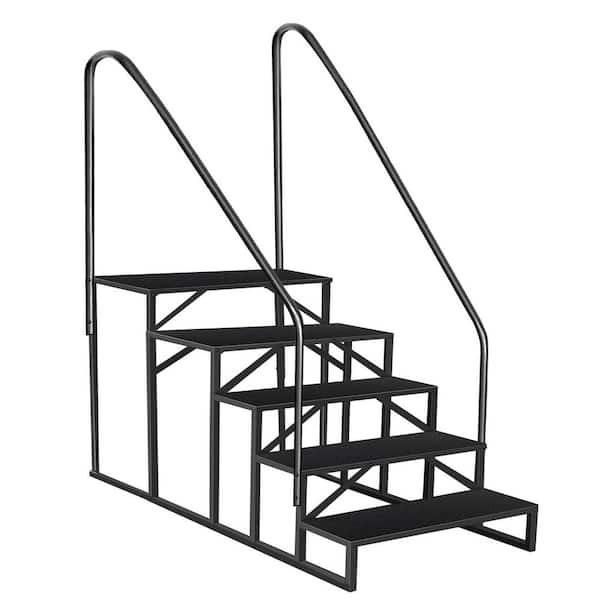2.8 ft. Reach Heavy Duty Outdoor 5 Hot Tub Steps Ladder with 2 Handrail for Travel Trailers, 5th Wheel, Motor Home, Spa