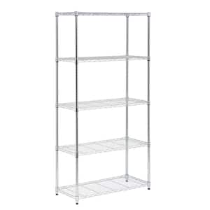 Chrome 5-Tier Adjustable Rolling Steel Garage Storage Shelving Unit (36 in. W x 72 in. H x 18 in. D)