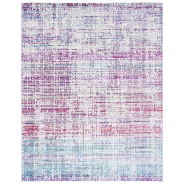 Skyler 8 ft. x 10 ft. Silver/Purple Distressed Overdyed Area Rug