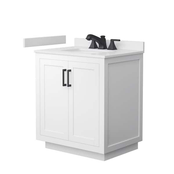 Miranda 30 in. Single Freestanding White Bath Vanity with White Cultured Marble Top