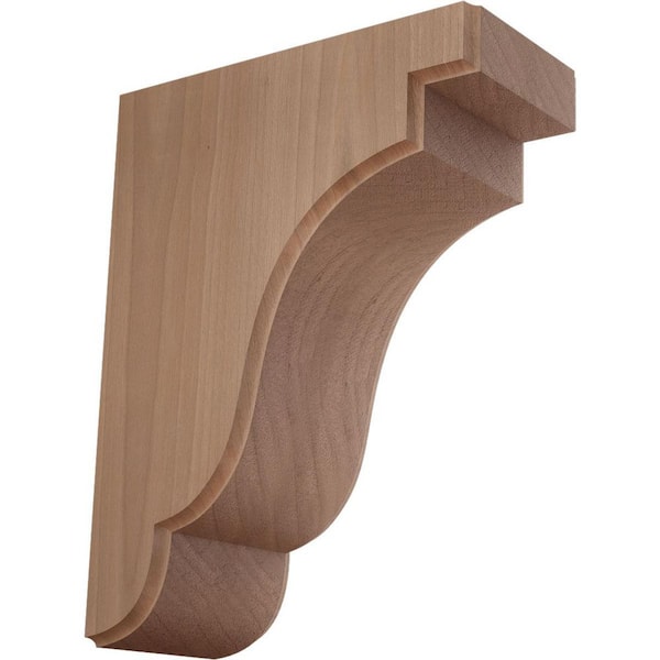 Ekena Millwork 3-1/2 in. x 7-1/4 in. x 9-1/2 in. Unfinished Cherry Bedford Corbel