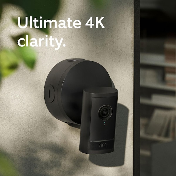 Outdoor Cam Pro, Hardwired Power over Ethernet Security Camera-Retinal 4K, 10x Enhanced Zoom, Low-Light Sight, Black