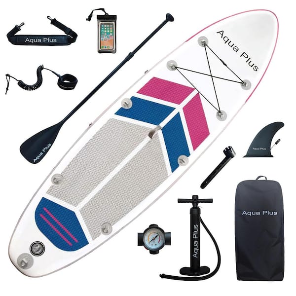 Unbranded Ultra Portable 126 in. Pink Gray PVC Inflatable Paddleboard with Accessories