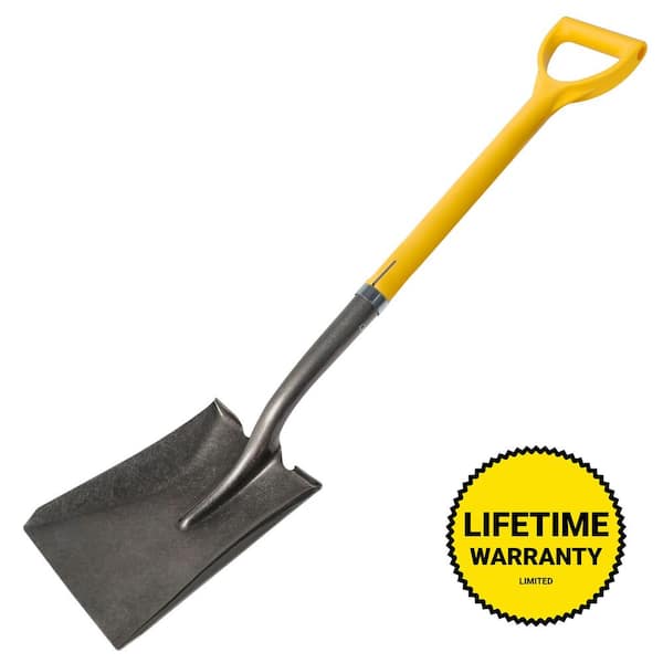 27 in. D-Grip Fiberglass Handle Heavy-Duty Square Point Shovel