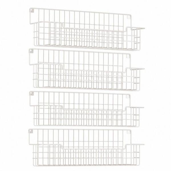 Spice Rack for Cabinet and Pantry Door, Hanging or Wall Mounted Spice Rack Saving Space for Kitchen, White (Set of 4)