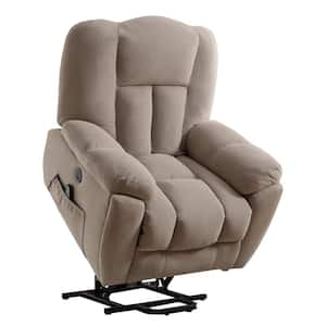 Beige Polyester Recliners Power Lift Recliner Chair Reclining with USB