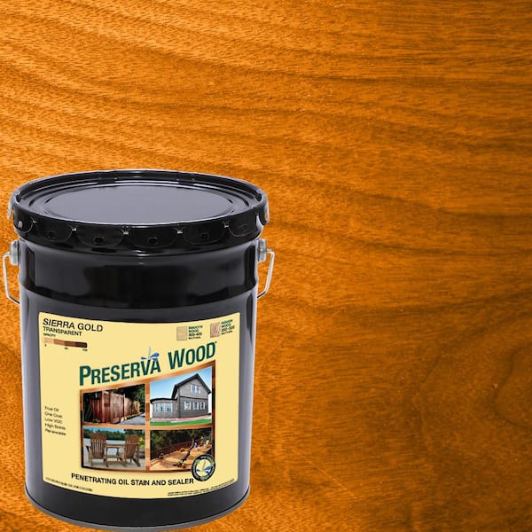 Preserva Wood 5 gal. Oil-Based Sierra Gold Penetrating Exterior Stain and Sealer