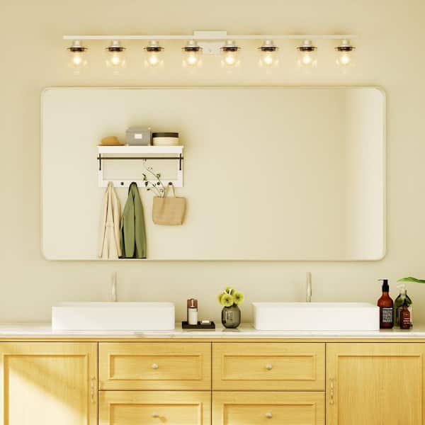72 in. W x 36 in. H Rectangular Aluminum Framed Wall Bathroom Vanity Mirror in Brushed Nickel