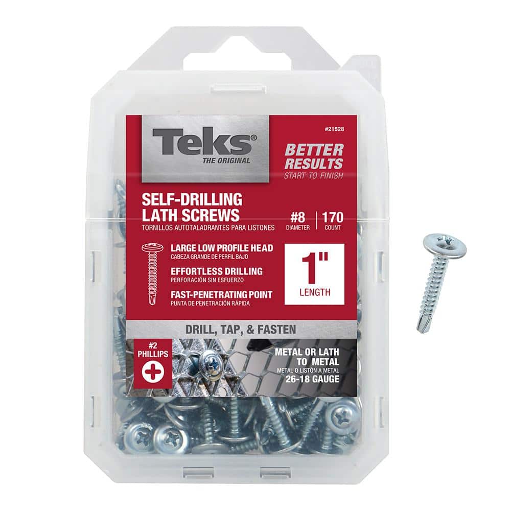 Teks 8 x 1 in. Phillips Truss Head Drill Point Lath Screws (170
