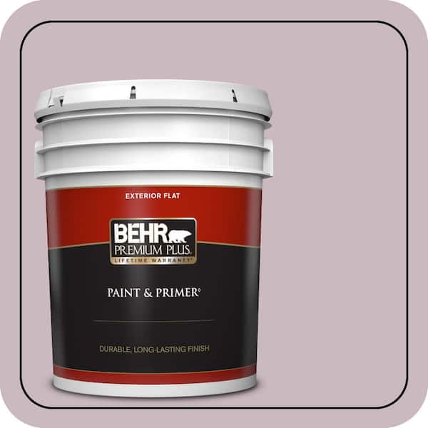 BEHR PREMIUM PLUS 5 gal. #690E-3 Iris Pink Flat Exterior Paint & Primer