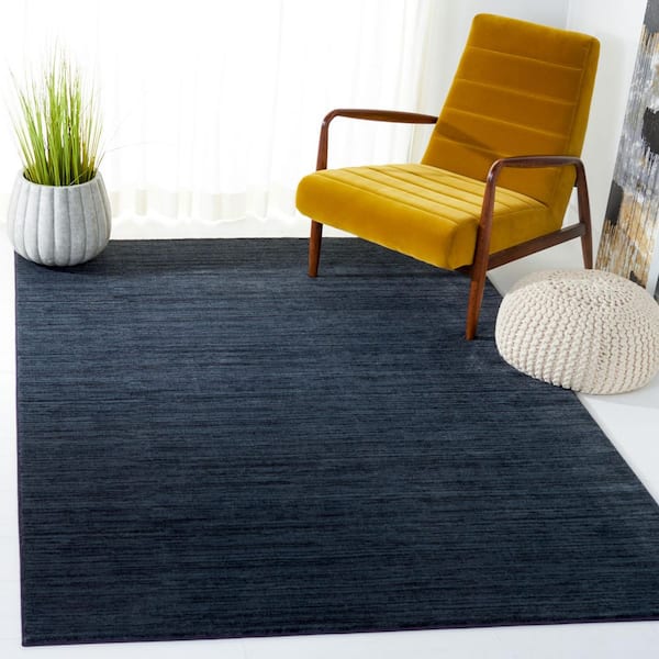 Vision Black 4 ft. x 6 ft. Solid Marle Area Rug