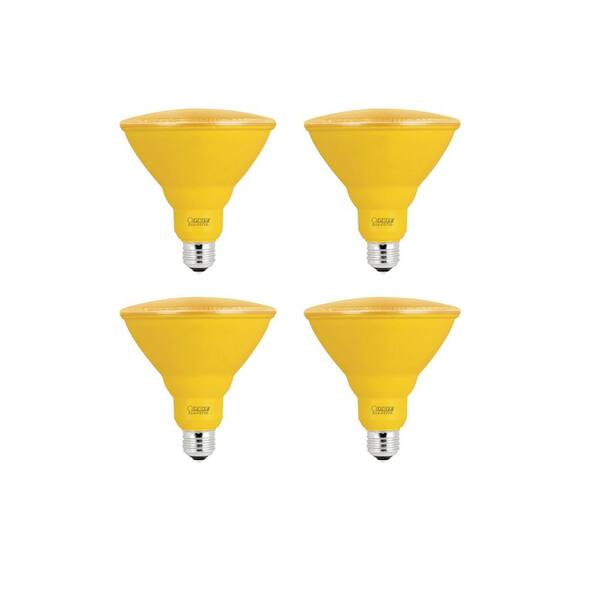 Feit Electric 90W Equivalent Yellow-Colored PAR38 LED Weatherproof Light Bulb (4-Pack)