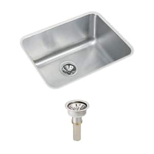 Lustertone Undermount Stainless Steel 21 in. Single Bowl Kitchen Sink with Drain