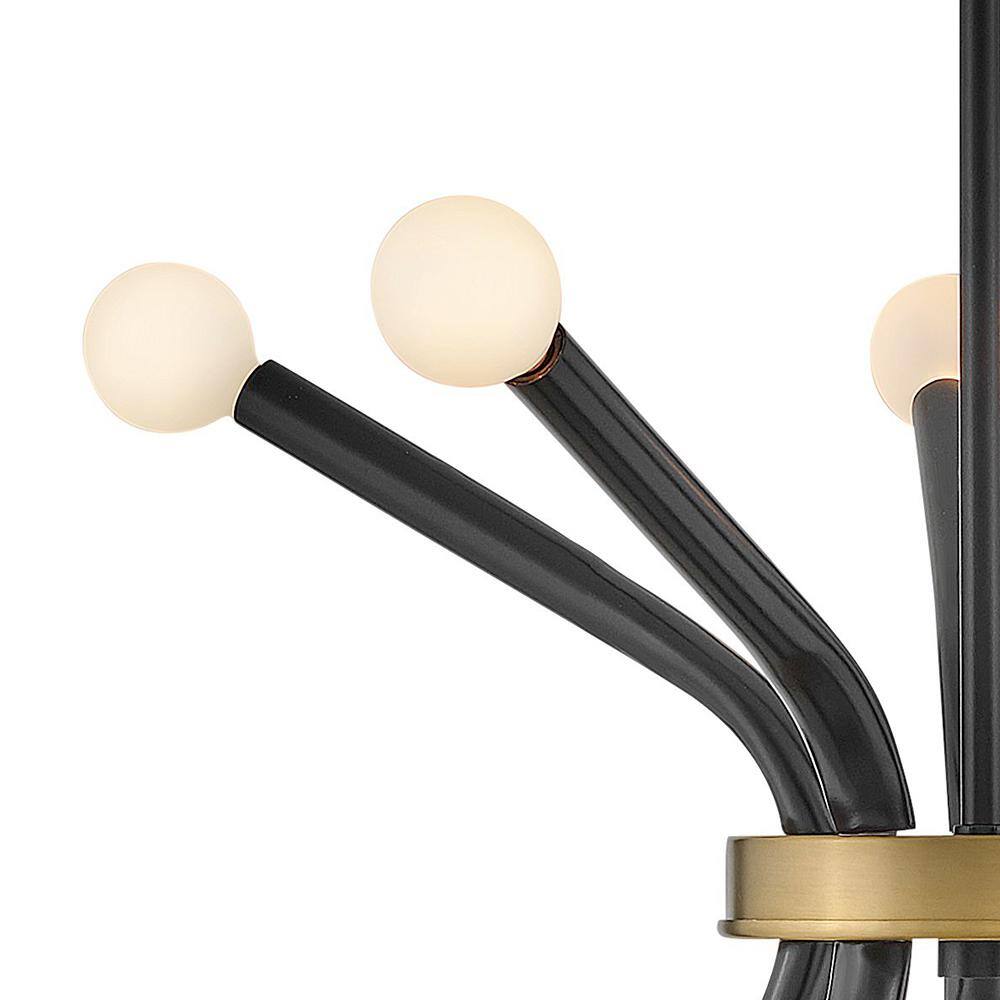 Axton Black and Brass 10-Light Sputnik Chandelier