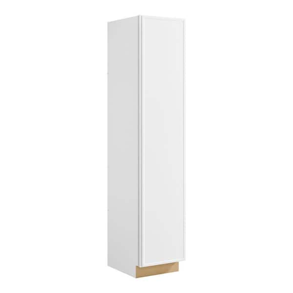 Leyton 18 in. W x 24 in D x 90 in H Ready To Assemble Plywood Slim Shaker Utility Pantry Kitchen Cabinet in Alpine White