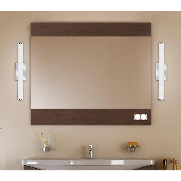 Lithonia Lighting 22.38 in. Chrome LED Selectable Color Temperature 3000/3500/4000K Dimmable LED Contemporary Cylinder Vanity Light