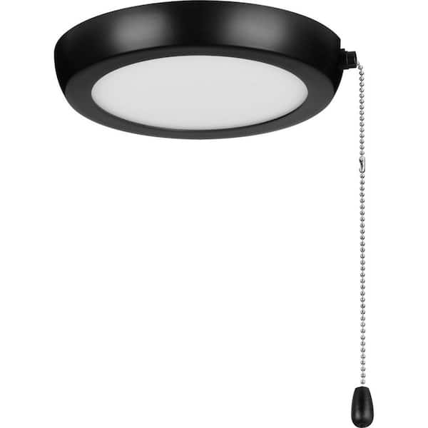 Progress Lighting AirPro 7 in. Matte Black Integrated LED Edgelit Ceiling Fan Light Kit with White Opal Shade
