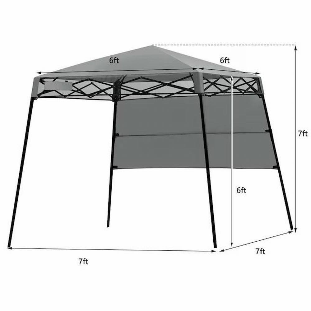 Gray 7 x 7 ft Adjustable Portable Canopy Tent with Backpack