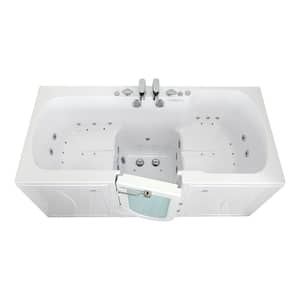 Big4Two 80 in. x 36 in. Center Drain Walk-In Whirlpool and Air Bath Bathtub in White,Foot Massage, Heated Seats, LH Door