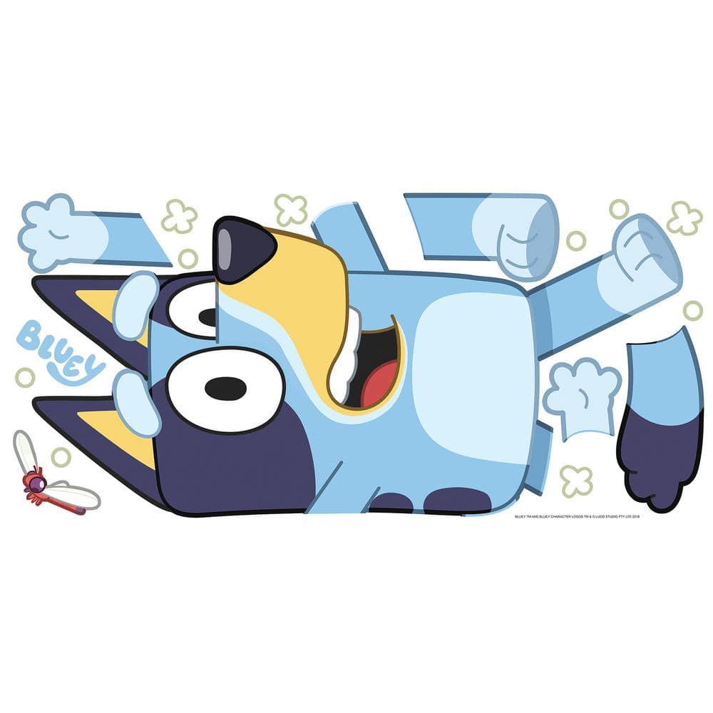 Bluey Character Blue Vinyl Peel and Stick Wall Decals