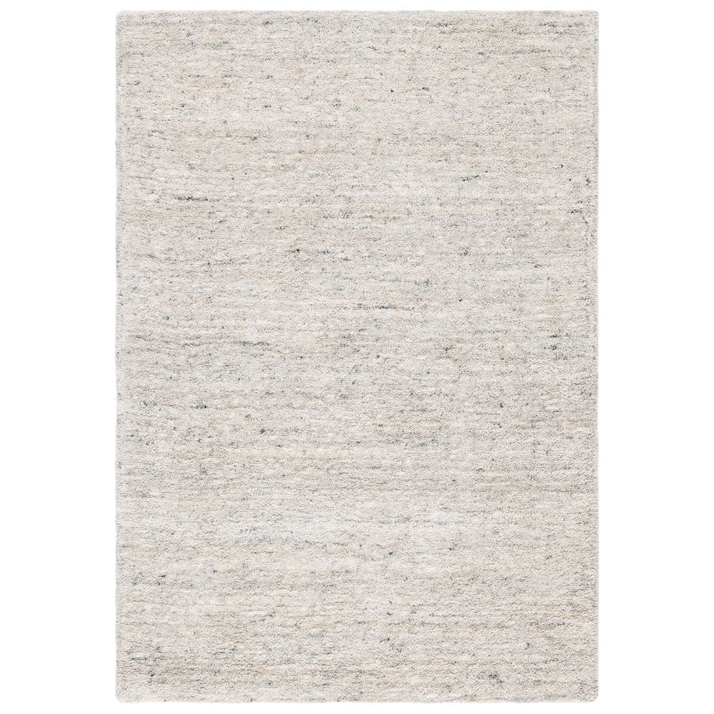 Elegant Ivory Hand-Tufted Wool Rectangular Rug 4' x 6'