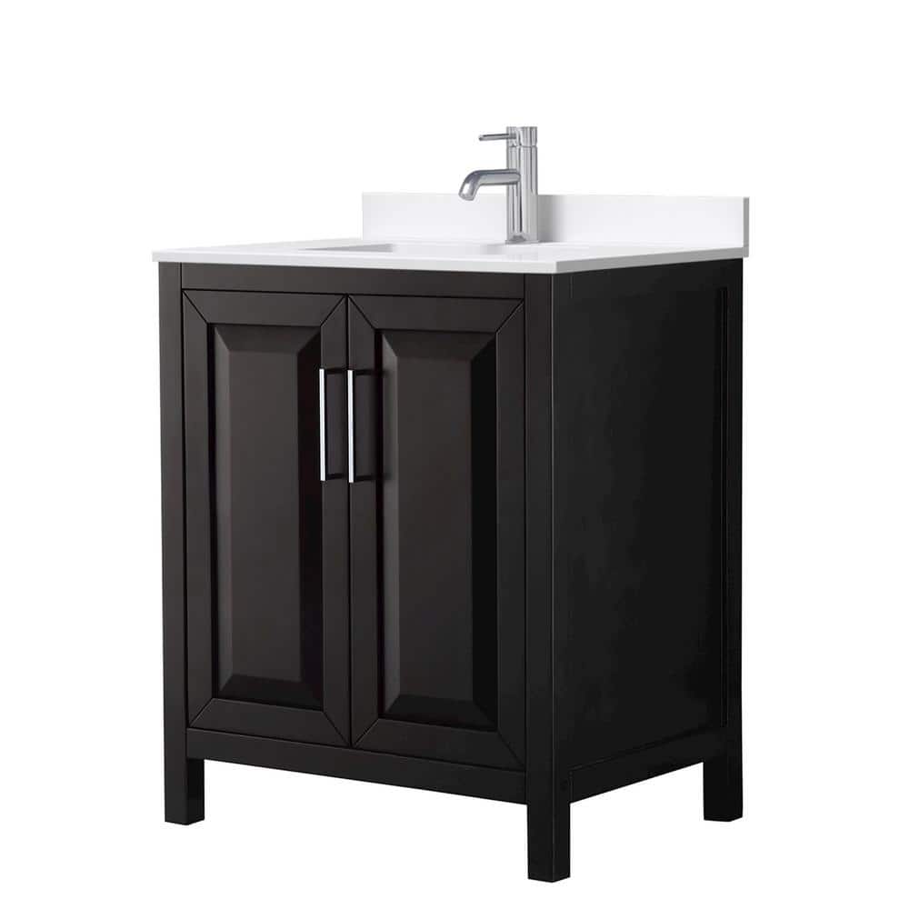 Daria 30 in. W. x 22 in. D x 35.75 in. H Single Bath Vanity in Dark Espresso with White Quartz Top price history on PriceWatchPro