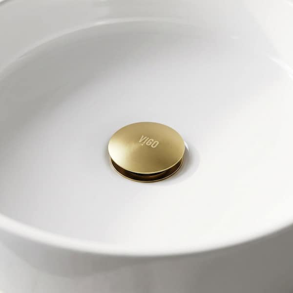 Bathroom Sink Pop-Up Drain 1-3/4 with Overflow in Matte Gold