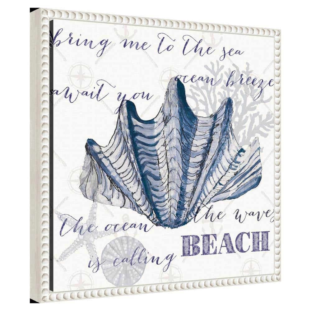 Nautical Blue and White Beaded Canvas Quote Wall Art