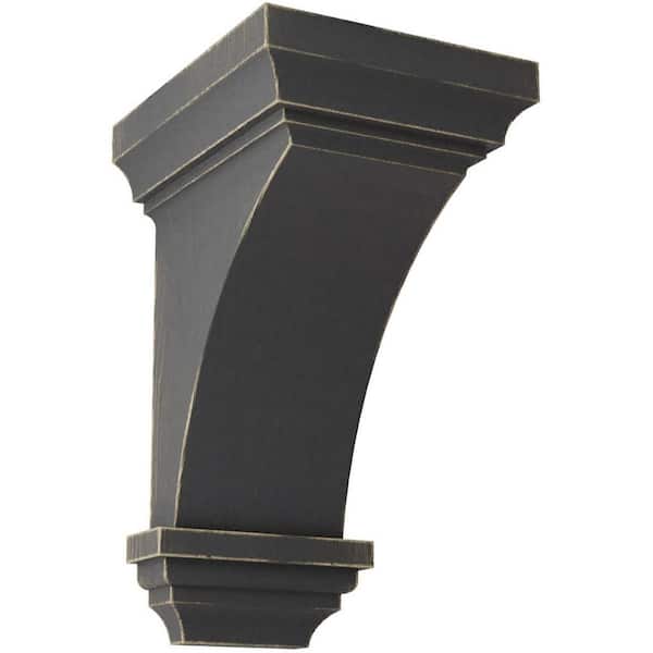 Ekena Millwork 6 in. x 12 in. x 6-3/4 in. Black Large Jefferson Wood Vintage Decor Corbel