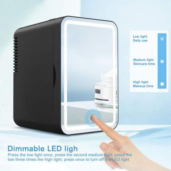 Magic LED mirror Fridge 4.5 Liter Portable mini Cooler Personal