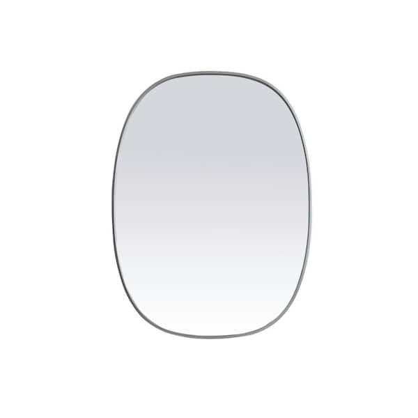 Unbranded Simply Living 30 in. W x 40 in. H Oval Metal Framed Silver Mirror