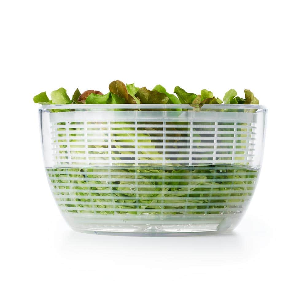 Clear & White 6.22 Qt Easy-Use Award-Winning Salad Spinner