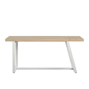 Palomino White Asymmetrical Entryway Bench (18.2 in. H x 41.9 in W x 15.47 in D)