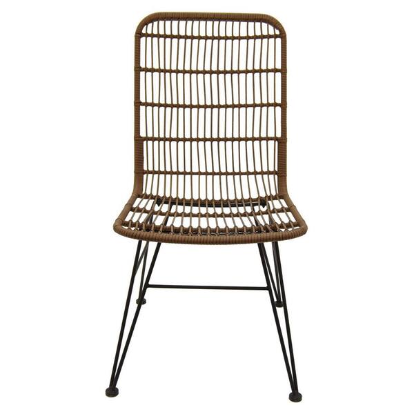 THREE HANDS 18 in. x 21.5 in. Brown Metal/Plastic Chair