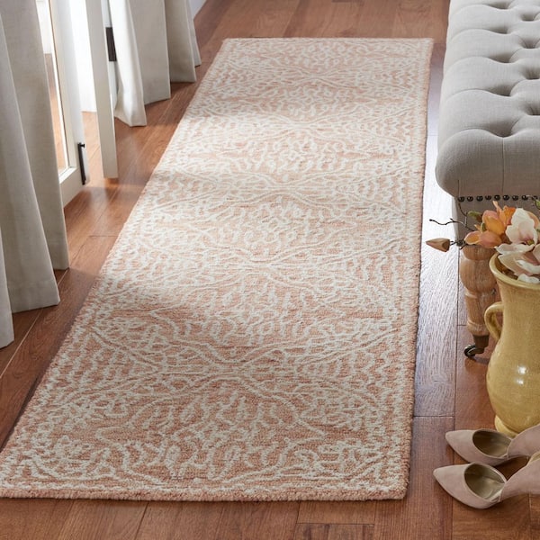 Capri 2 ft. x 9 ft. Rust/Ivory Border Two-Toned Runner Rug