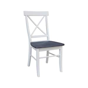 Alexa X Back White/Gray Solid Wood Chair (Set of 2)