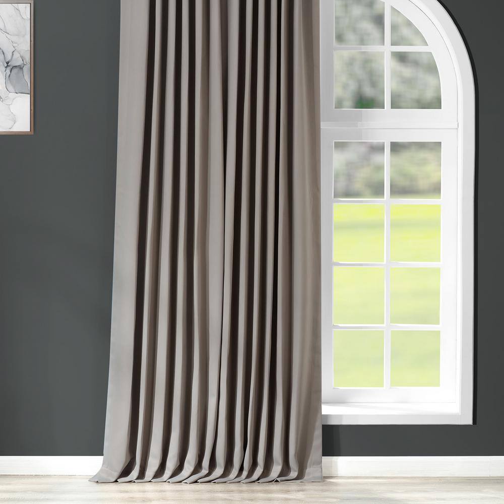 Neutral Gray Extra Wide Blackout Room Darkening Drapes