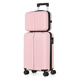 2-Piece ABS Luggage Set with TSA Locks, Includes Carry-On 14 in. and 20 in. Spinner Suitcases Pink