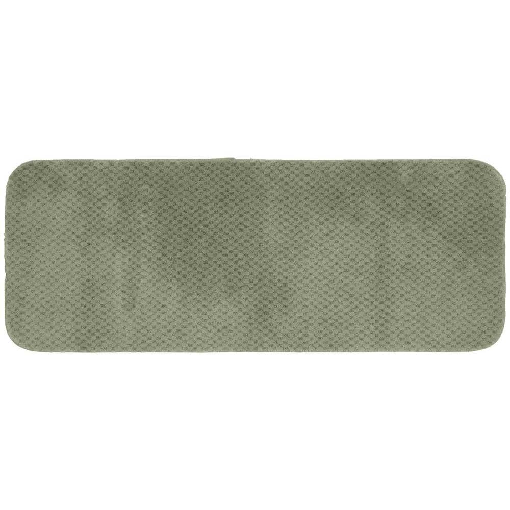 Deep Fern Plush Nylon 22" x 60" Bath Rug Runner with Non-Slip Backing