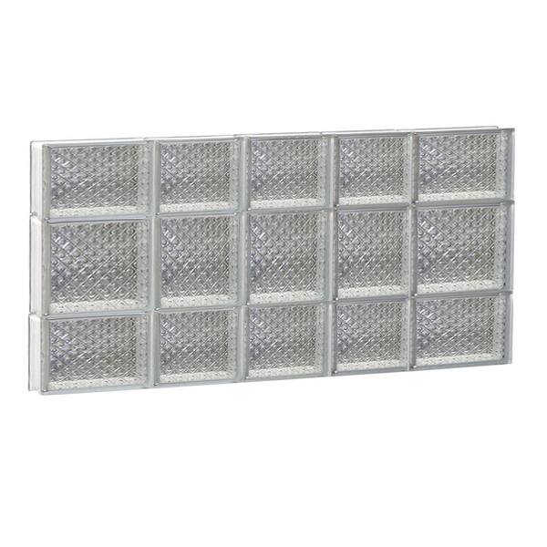 Clearly Secure 32.75 in. x 19.25 in. x 3.125 in. Frameless Diamond Pattern Non-Vented Glass Block Window