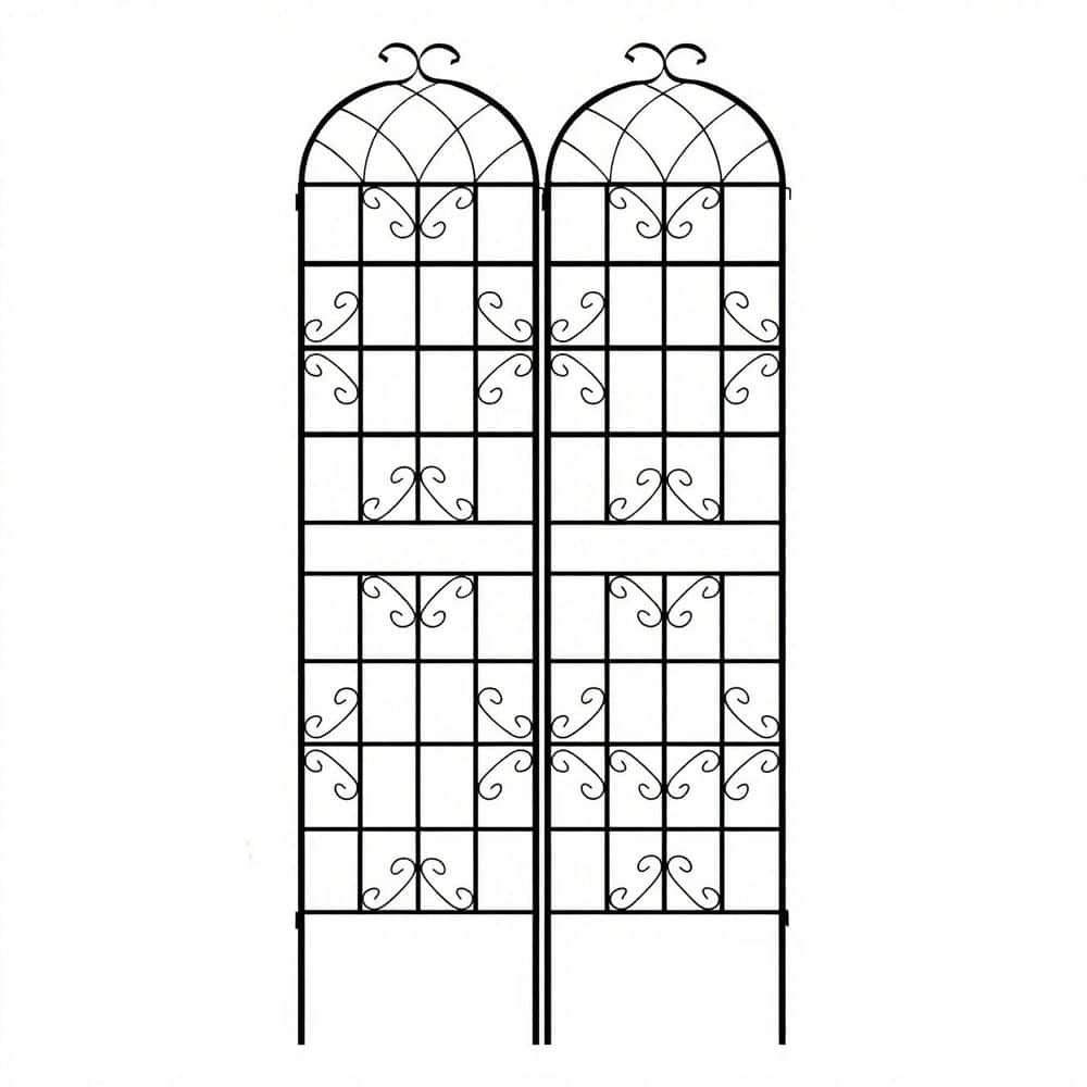 87 in. x 20 in. Rustic Iron Arch Decoration Garden Trellis with Black Metal Coating-for Climbing Plants Outdoor price history on PriceWatchPro