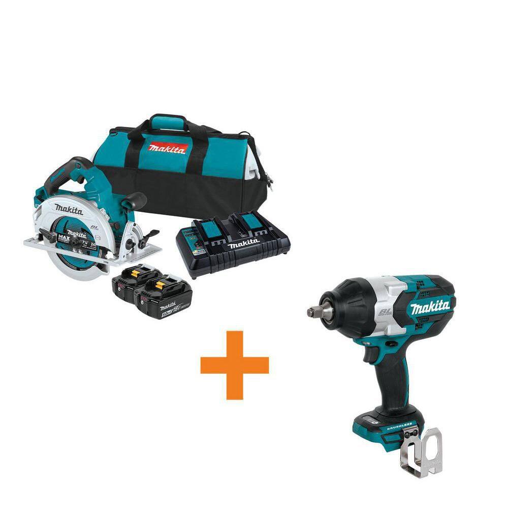18V X2 LXT (36V) Brushless 7-1/4 in. Circular Saw Kit 5. 0Ah with 18V LXT Brushless 1/2 in. Impact Wrench price history on PriceWatchPro