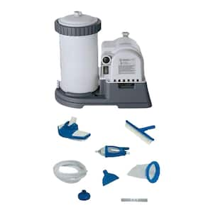 13.5 sq. ft. 2500 GPH Pool Filter Pump with Timer (633T) and Deluxe Maintenance Kit, Cartridge Pool Filter Type