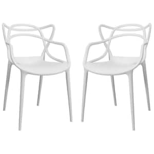 Modern Plastic White Loop Dining Side Chair (Set of 2)